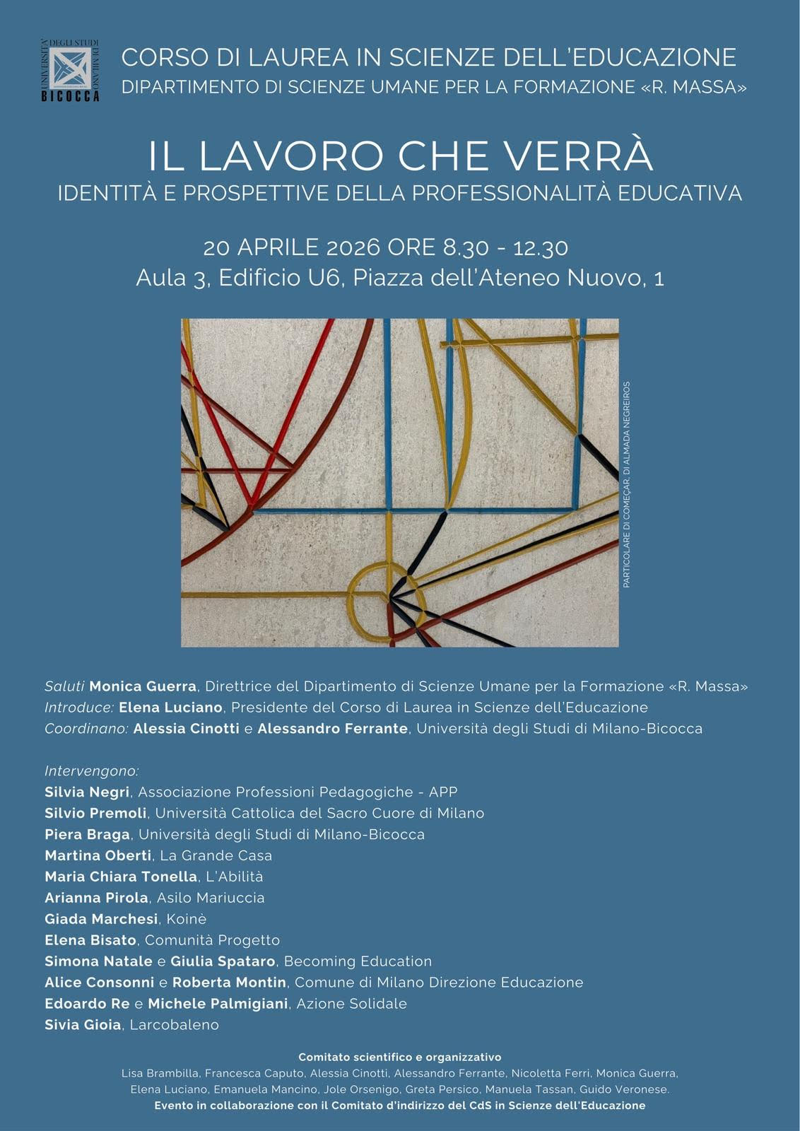 Locandina del Convegno “II lavoro che verrà. Identità e prospettive della professionalità educativa" - 20.4.2026